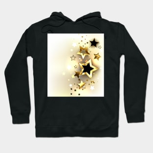 Gold Stars on a Light Background Hoodie